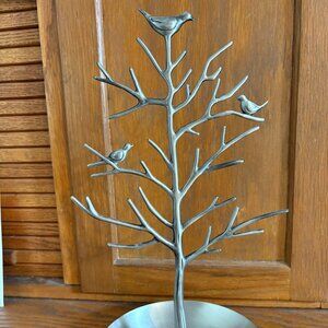 Target HOME Silver Metal Jewelry Tree Holder with Birds 12" x 7 3/16" x 6", 2011